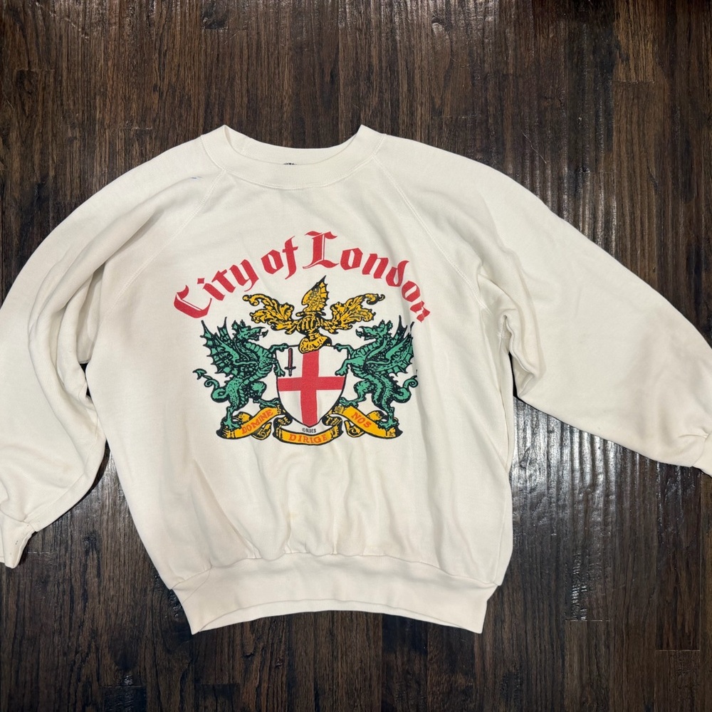 Vintage City of London Graphic Crewneck Sweatshirt - White